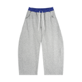 Karierte Barrel-Sweatpants mit Spinnen-Taillenbund