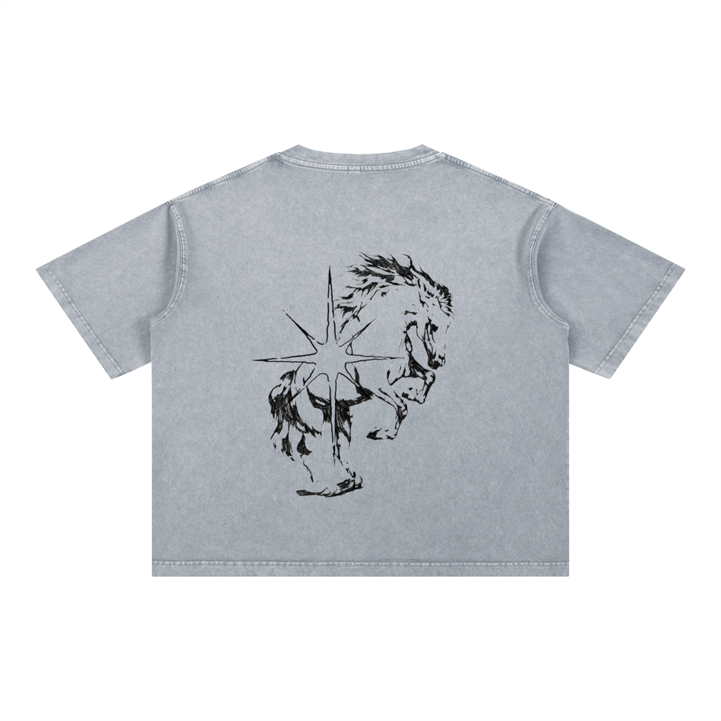 Mineral Wash Boxy Baumwoll-T-Shirt
