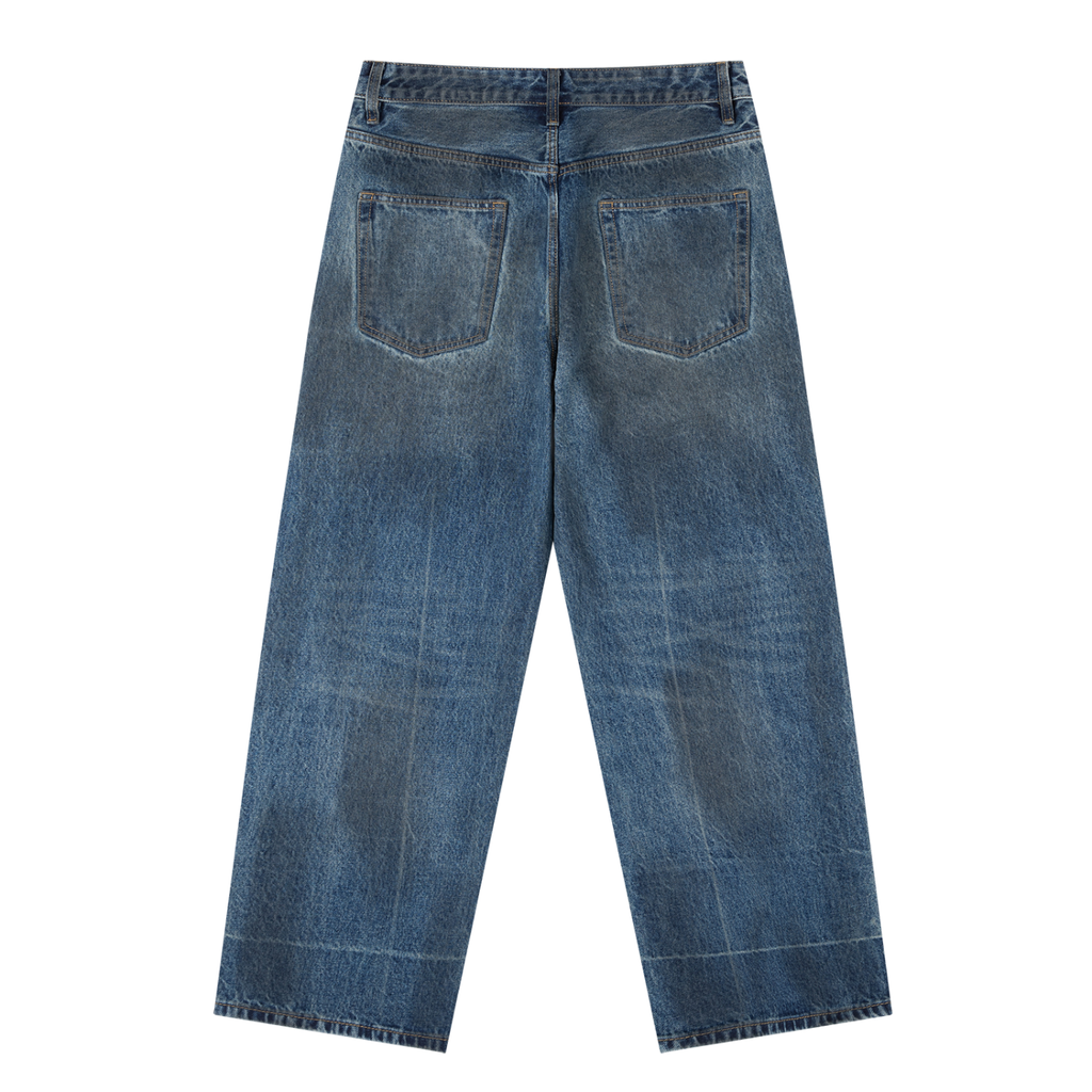 Vintage Wash Baggy Jeans aus Denim