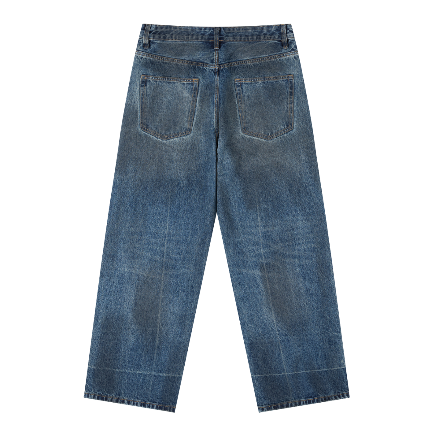 Vintage Wash Baggy Jeans aus Denim