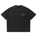 Unisex Boxy Oversized Nieten T-Shirt aus gewaschener Baumwolle