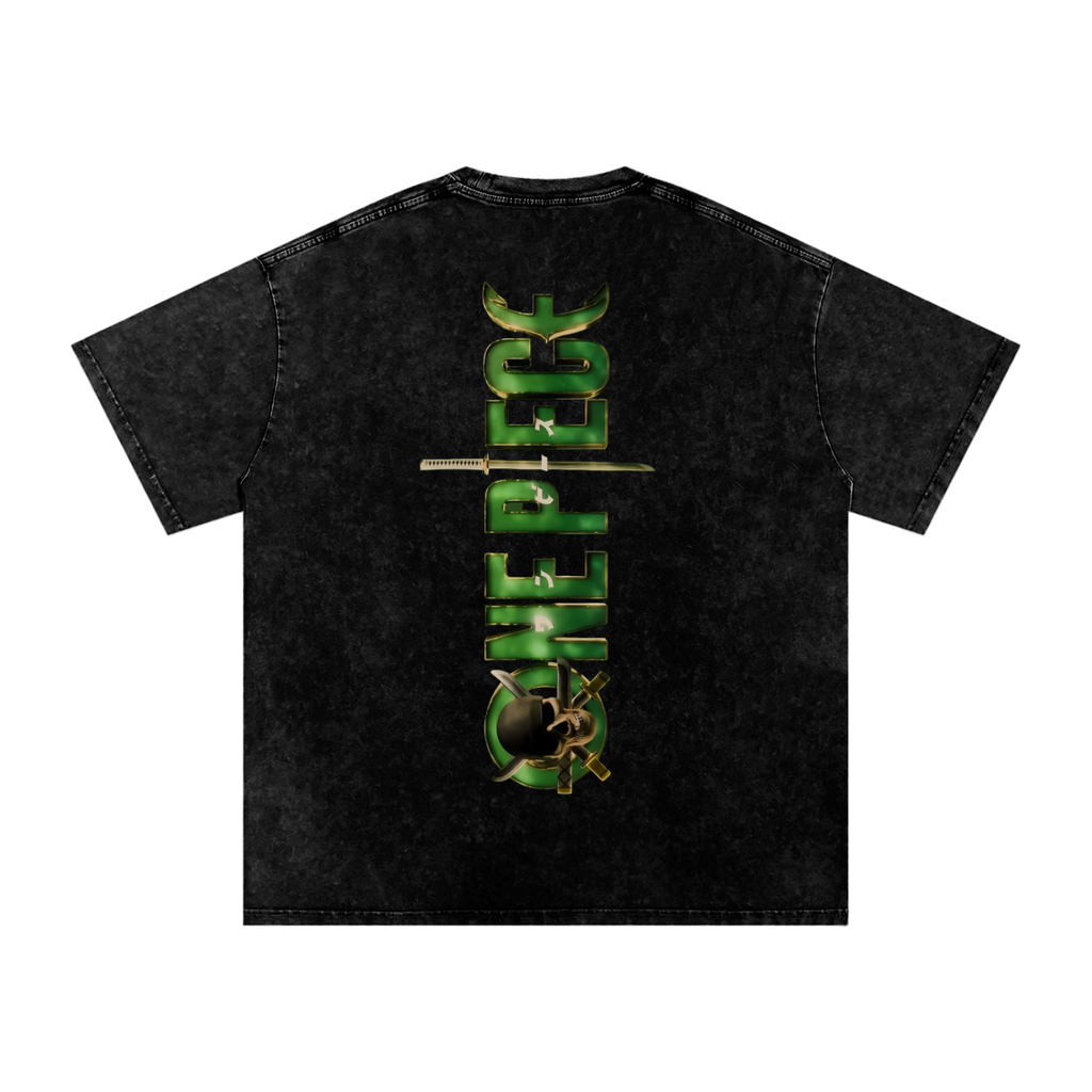 Snow Washed Oversized Cotton T-Shirt -Zoro
