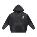Vintage Washed Frayed Fleece Hoodie
