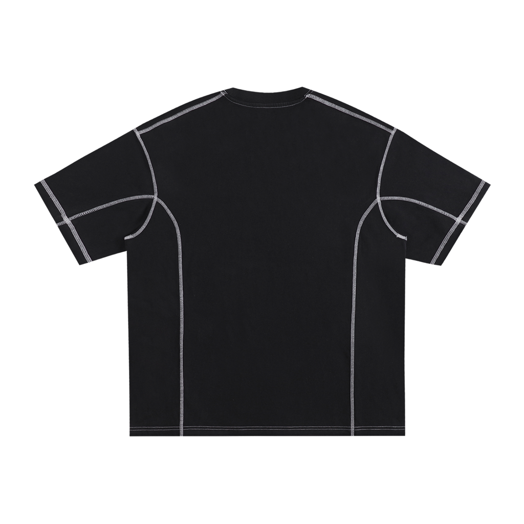 Streetwear T-Shirt aus Baumwolle mit Kontrastnähten
