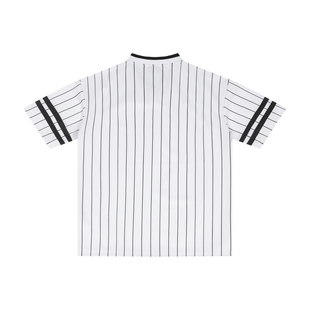Unisex gestreiftes lockeres V-Ausschnitt-T-Shirt