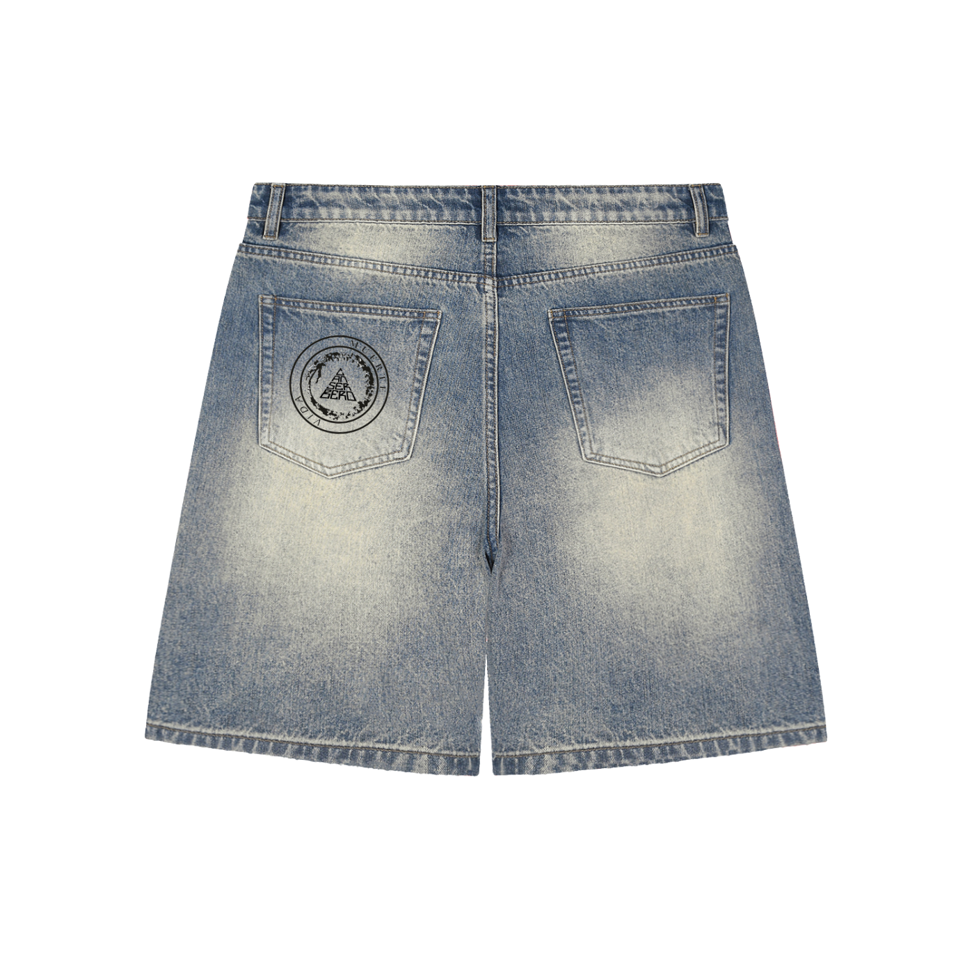 Faded Distressed Baggy Denim Shorts