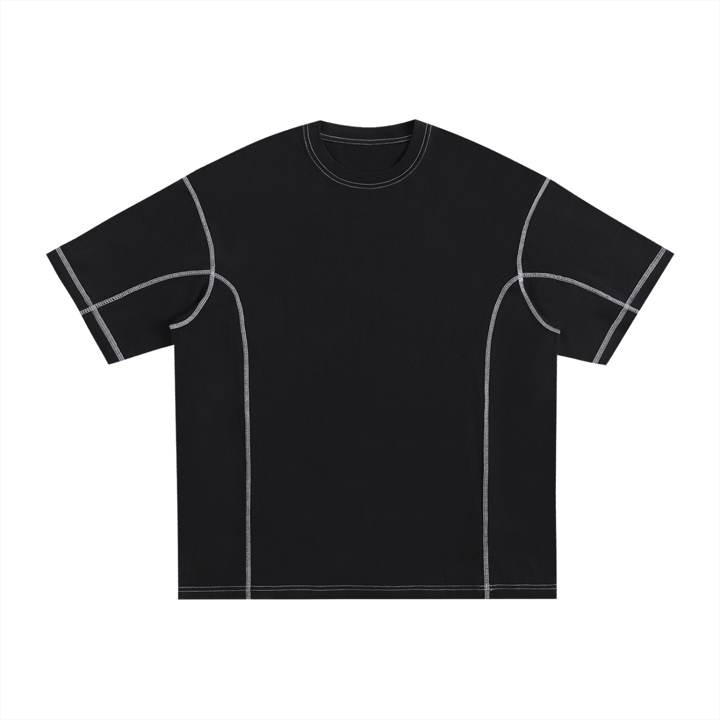 Streetwear T-Shirt aus Baumwolle mit Kontrastnähten