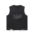 Snow-washed Tanktop mit offenen Kanten