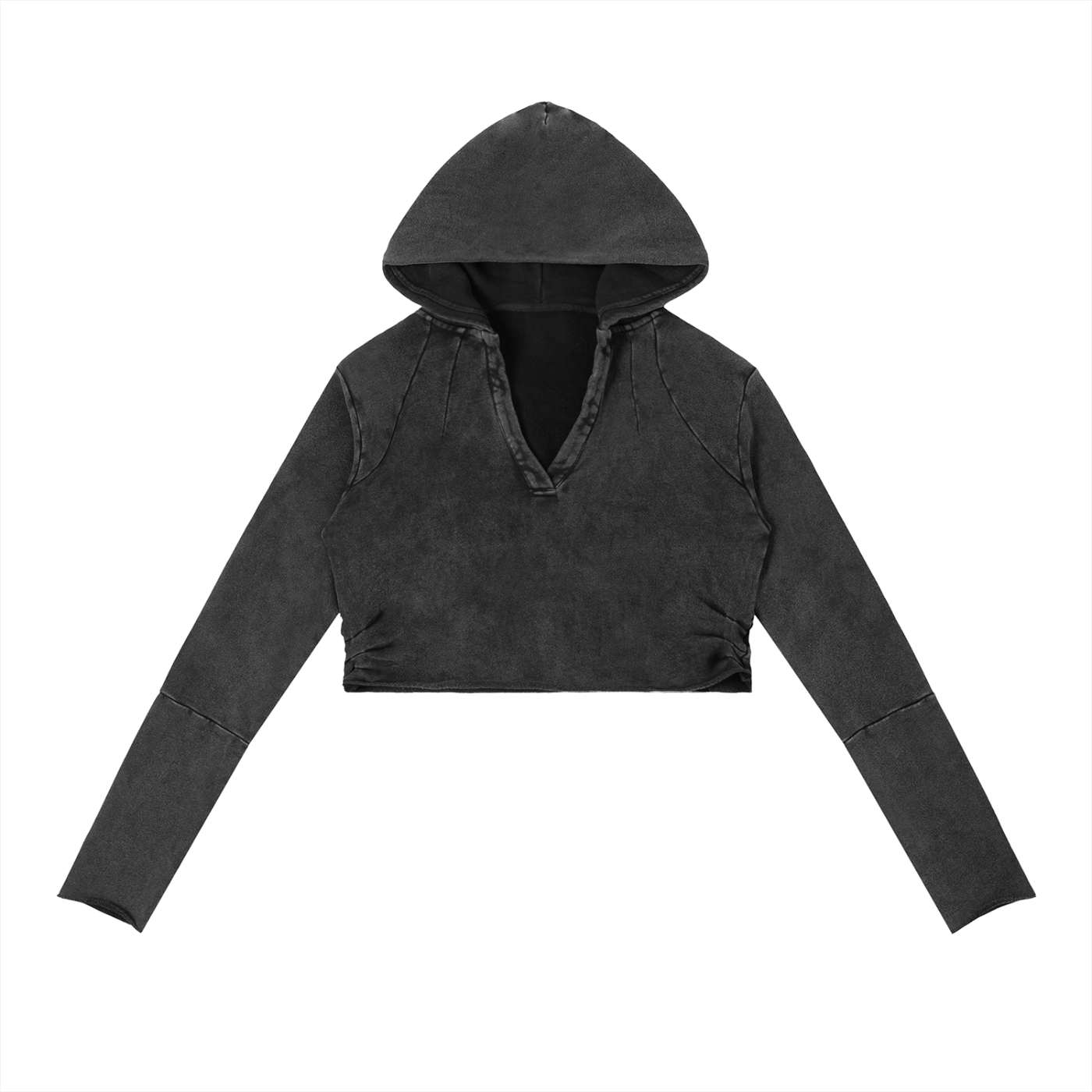 Vintage Kapuzenpullover mit offener Kante