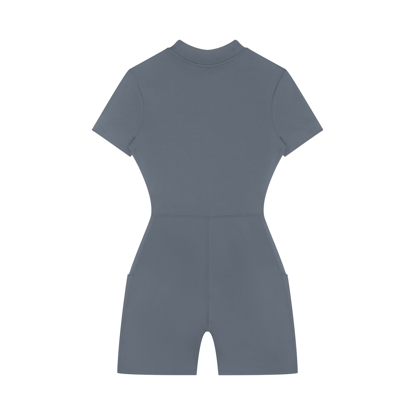 Damen-Overall mit halbem Reißverschluss und kurzen Ärmeln