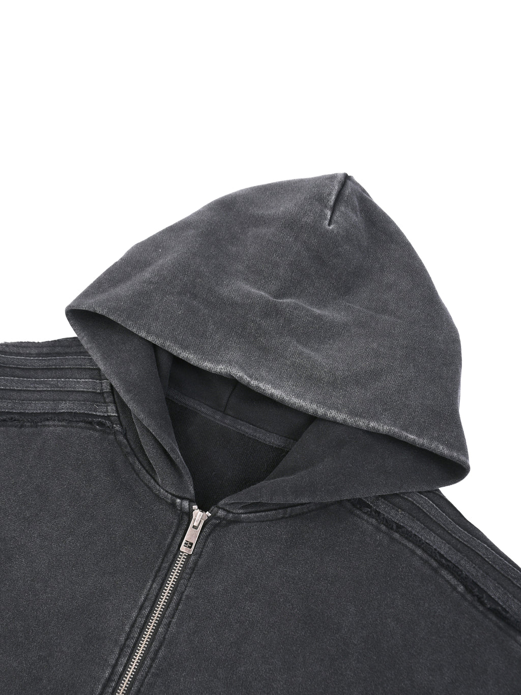 Cross Cybersigilism Snow Washed Tape Raw Edge Reißverschluss-Kapuzenpullover