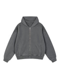 Cross Cybersigilism Snow Washed Tape Raw Edge Reißverschluss-Kapuzenpullover