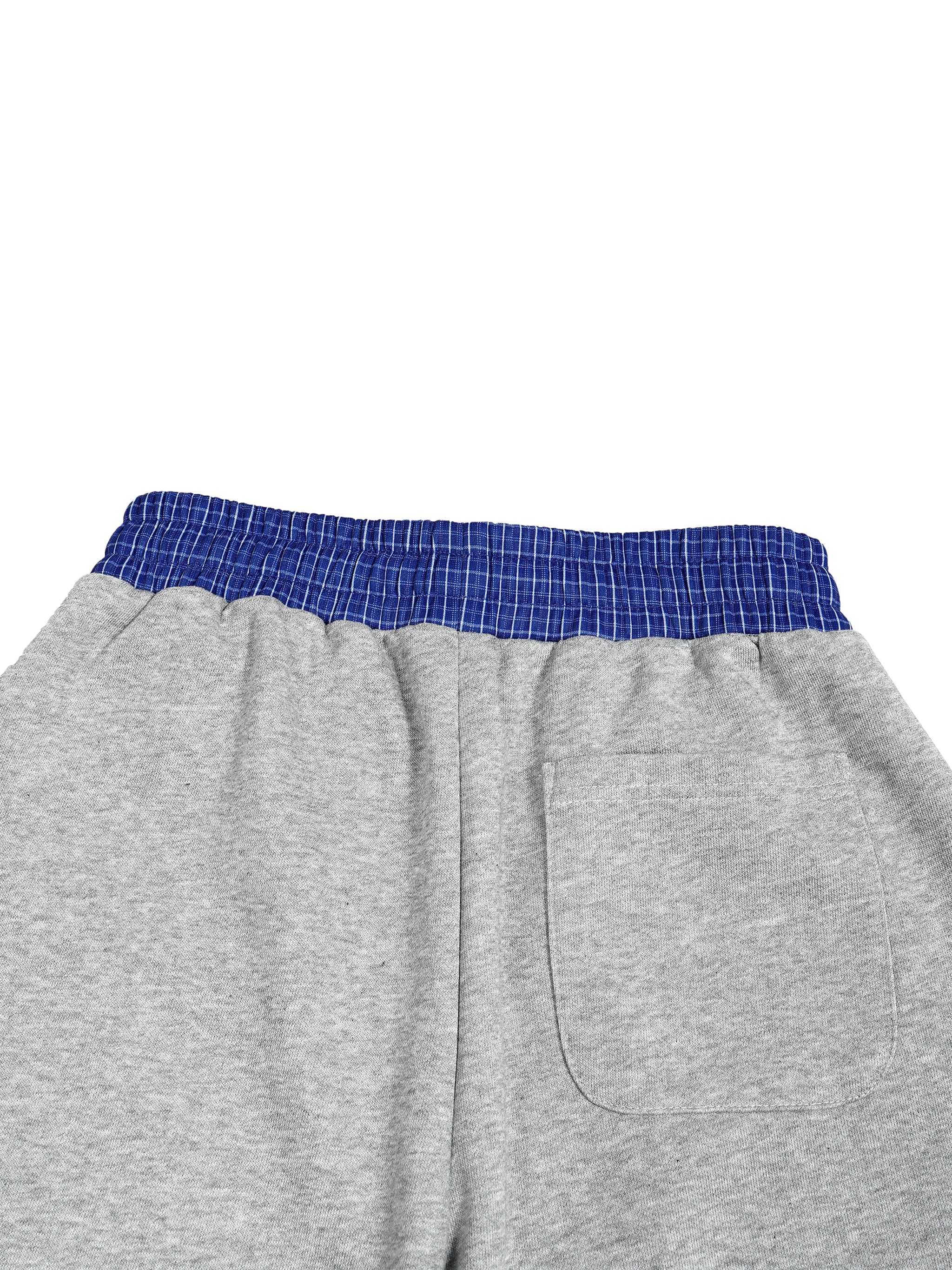 Karierte Barrel-Sweatpants mit Spinnen-Taillenbund