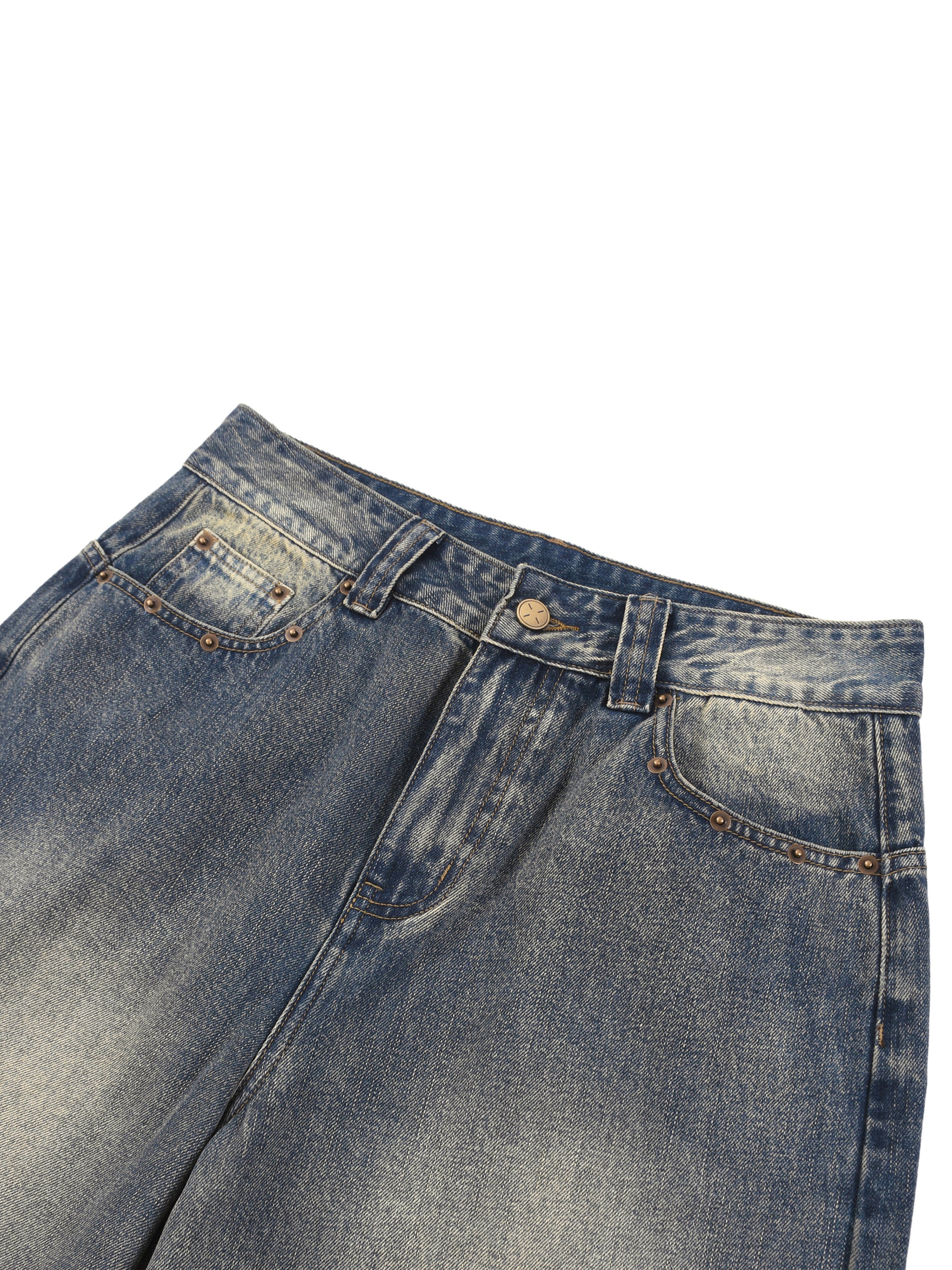 Vintage Baggy Denim-Shorts mit Lycoris-Radiata-Blume