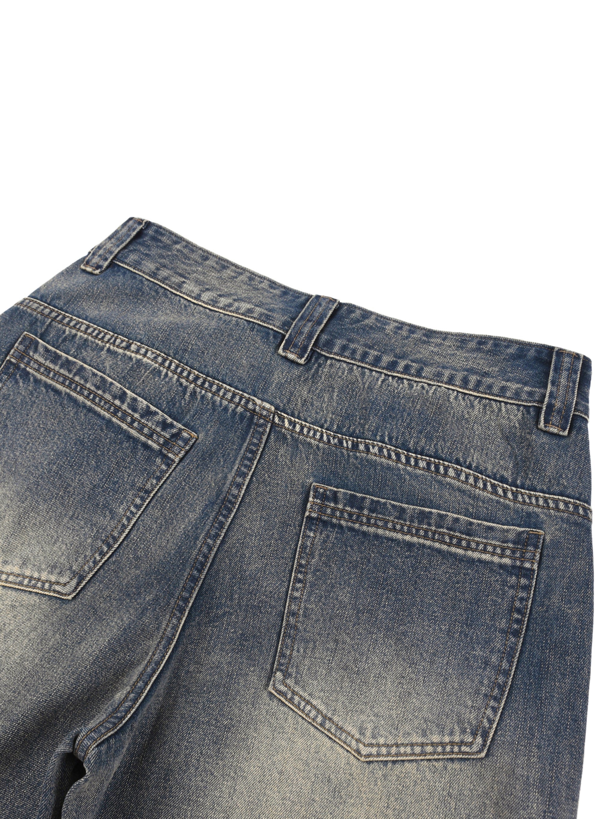 Vintage Baggy Denim-Shorts mit Lycoris-Radiata-Blume