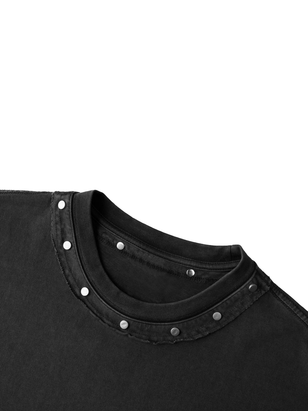 Unisex Boxy Oversized Nieten T-Shirt aus gewaschener Baumwolle
